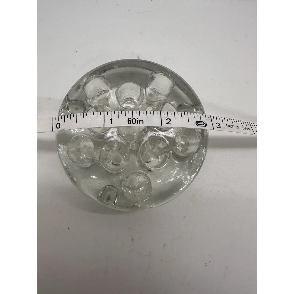 Vintage Clear Glass Flower Frog 3.5